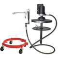 Portable Grease Pump with Gun, Fits Container Size 120 lb./16 gal. Drum, 2-53/64" Air Motor Size