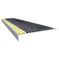 Black with Safety Yellow Front, Extruded Aluminum Stair Tread Cover, Installation Method: Fasteners