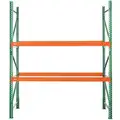 Husky Rack & Wire Husky Rack and Wire Pallet Rack Starter Unit; 4062 lb. Shelf Capacity, 36" D x 10 ft. H x 126" W, Green/Orange