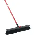 Libman Push Broom: Black Bristle, 60 in Handle Lg, Steel