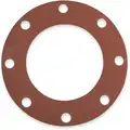 Gasket: 4 in Pipe Size, 9 in Outside Dia., 4 1/2 in Inside Dia., 1/8 in Thick, Red