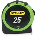 25 ft. Steel SAE Tape Measure, Black/High Visibility Green