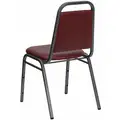 Flash Furniture Silver Vinyl Banquet Chair with Burgundy Seat Color, 1EA