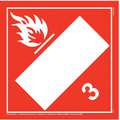 Jj Keller DOT Container Placard: Flammable Liquid (Blank UN), 10 3/4 in Label Wd, 10 3/4 in Label Ht, Vinyl
