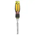 Stanley Short Blade Chisel: Plastic, 9 in Overall Lg, 3/8 in Wd, Straight Tip Shape