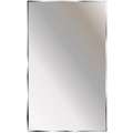 Washroom Mirror: Channel Framed/Theftproof, 18 in Wd, Galvanized Stainless Steel Body