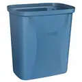 Cortech Correctional Facility Trash Can, 2 1/2 gal, Stationary, Rectangular, Plastic, Blue