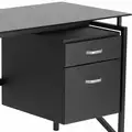 Flash Furniture Office Desk: 46 in Overall Wd, 30 in, 22 1/2 in Overall Dp, Black Top, 0 Pedestals