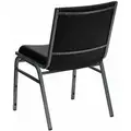Flash Furniture Black Vinyl Stack Chair with Black Seat Color, 1EA