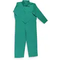 Condor Flame-Retardant Treated Cotton Coverall, Fits Chest Size 54" to 56", Green