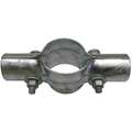 Line Rail Clamp: Steel, 9 Gauge, Galvanized, 2-3/8 in Post and 1-5/8 in Rail Dia.