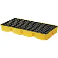 Eagle 30 gal. Polyethylene Drum Spill Containment Platform for 2 Drums; Drain Included: No, Black, Yellow