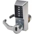 Mechanical Push Button Lockset, 5 Button, Vandal Resistant, Entry with Key Override, Satin Chrome