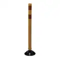 36" HDPE Delineator Post with Base; Yellow