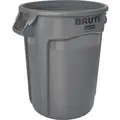 BRUTE 10 gal. Round Open Top Utility Trash Can, 17"H, Gray