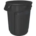 BRUTE 55 gal. Round Open Top Utility Trash Can, 33"H, Black