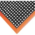 Drainage Mat, 5 ft. 4" L, 3 ft. 2" W, 7/8" Thick, Rectangle, Black with Orange Border
