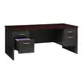 Hirsh Office Desk: Executive Desks Series, 72 in Overall W, 29 1/2 in, 36 in Overall Dp
