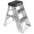 Werner 3-Step, Aluminum Step Stand with 375 lb. Load Capacity, Black/Silver