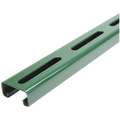 Long Slotted Standard 1-5/8" x 13/16" Strut Channel, Green Painted Steel, 14 ga., 10 ft.