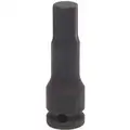 Impact Socket Bit, Metric, Drive Size 1/2", Overall Length 3", Tip Size 19 mm, Hex