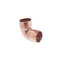 Close Rough Reducing Elbow: Wrot Copper, Cup x Cup, 1/2 in x 3/8 in Copper Tube Size