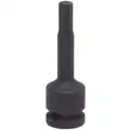 Westward Impact Socket Bit, Metric, Drive Size 1/2", Overall Length 3", Tip Size 10 mm, Hex