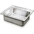 25" x 22" x 10-3/8" Drop-In Sink with Faucet Ledge with 21" x 15-3/4" Bowl Size