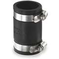 Flexible Coupling: PVC, 1 in For Nominal Pipe Size, 2 3/8 in Overall Lg, 2 Clamps Included, 4.3 psi