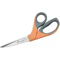 Ability One Scissors, Multipurpose, Bent, Ambidextrous, Stainless Steel, Length of Cut: 3-5/8"
