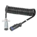 Phillips 12 ft. Dual to Single Pole Liftgate Cord, Coiled, 4 AWG, M2 Plugs, Black