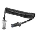 Phillips 12 ft. Dual to Single Pole Liftgate Cord, Coiled, 2 AWG, M2 Plugs, Black