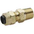 Male Connector, 5/16" Tube Size, 1/8" Pipe Size - Pipe Fitting, Metal, 7/16" Hex Size, PK 10