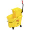 Ability One 8-3/4 gal. Mop Bucket with Side Press Wringer; Yellow