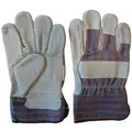 Condor Leather Gloves: XL ( 10 ), Double Palm, Cowhide, Standard, Glove, Full Finger, Safety Cuff, 1 PR