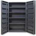 Bin Cabinet: 48 in x 24 in 84 in, 18 Shelves, 0 Bins, Deep Box, 14 ga Panel, Gray, Keyed