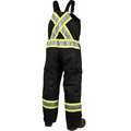 Work King High Visibility Insulated Bib Overalls, 100% Polyurethane-Coated Polyester, Black, 3XL