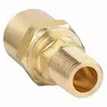 Hydraulic Hose Fitting, Fitting Material Brass x Brass, Fitting Size 1/4" x 1/4 in