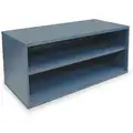 Base Cabinet, Open Face Cabinet Doors, 60"W x 27-3/4"D x 31"H, 2 Shelves, Dark Blue