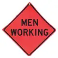 Polyester, PVC Men Working Traffic Sign; 48" H x 48" W