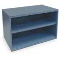 Overhead Cabinet, Open Face Cabinet Doors, 45"W x 27-3/4"D x 31"H, 2 Shelves, Dark Blue