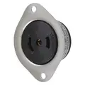 Hubbell Wiring Device-Kellems Midget Locking Flanged Receptacle, 120/240V AC Voltage, 15 A Amps, NEMA Configuration: ML-3R