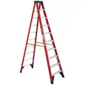 Werner Stepladder: 10 ft Ladder Ht, 9 Steps, 375 lb, 66 in Base Spread, 30 in Bottom Wd, Fiberglass
