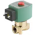 120VAC Brass Solenoid Valve, Normally Closed, 1/4" Pipe Size