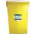 Chemo Waste and Sharps Container, Hinged Lid Type, 26" Height, 12-3/4" Length, 18-1/4" Width