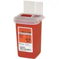 Sharps Container, Hinged, 5 1/2" Height, 4 1/4" Length, 3 1/2" Width, Plastic, PK 10