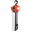 Manual Chain Hoist, 1000 lb. Load Capacity, 10 ft. Hoist Lift, 25/32" Hook Opening