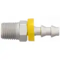 Push-On Hose Fitting, Fitting Material Aluminum x Aluminum, Fitting Size 1/4" x 1/4 in