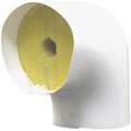 1" Thick Fiberglass 90&deg; Elbow Pipe Fitting Insulation, 5.00 Approx. R Value, White