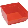 Quantum Storage Systems Shelf Bin: 11 5/8 in Overall Lg, 11 1/8 in x 6 in, Red, Nestable